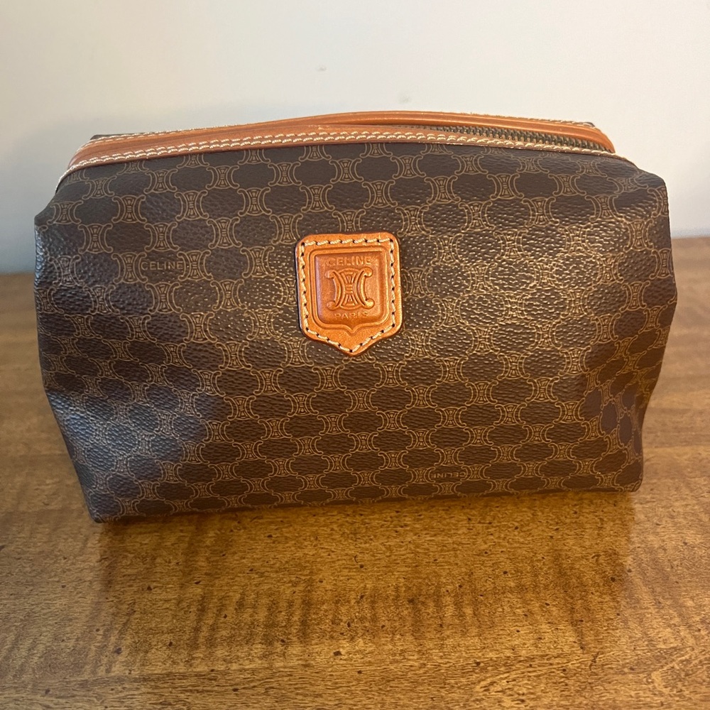 Authentic Vintage Celine Triomphe toiletry bag